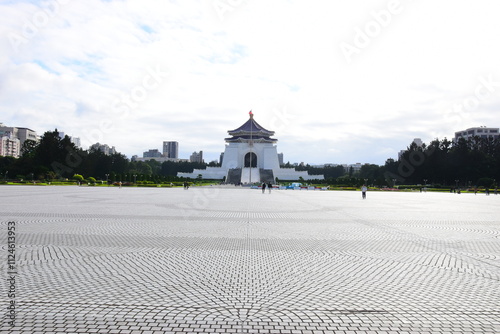 Taipei City, Taiwan-December 09, 2024: Chiang Kai-shek Memorial Hall is a national monument located in Zhongzheng District, Taipei City. There are many garden landscapes and squares in the park. photo