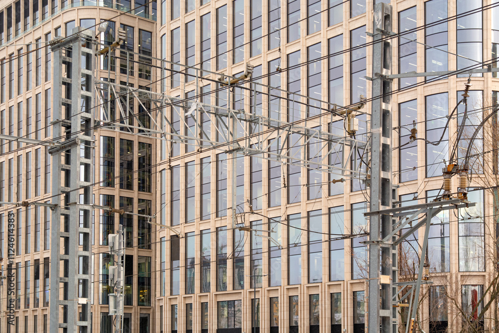 modern glass building and electrical wiring modern glass building and electrical wiring