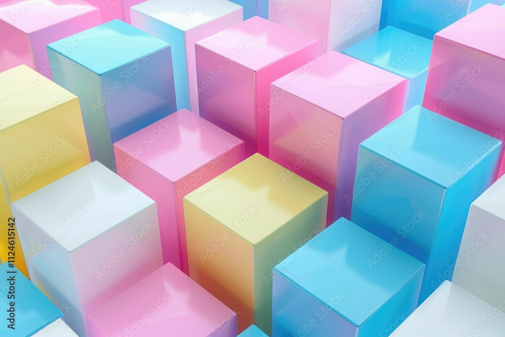 Pink blue white and yellow 3d geometric pastel background Pink blue white and yellow 3d geometric pastel background