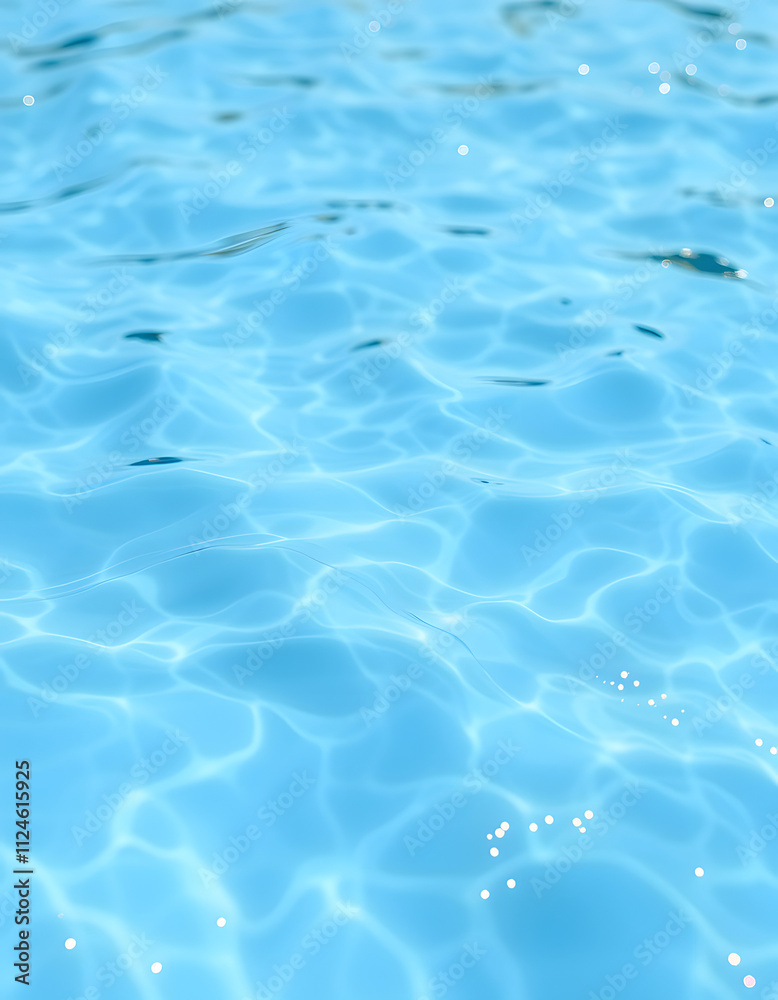 Blue water with ripples on the surface. Defocus blurred transparent blue colored clear calm water surface texture with splashes and bubbles. Water waves with shining pattern texture background, hype Blue water with ripples on the surface. Defocus blurred transparent blue colored clear calm water surface texture with splashes and bubbles. Water waves with shining pattern texture background, hype