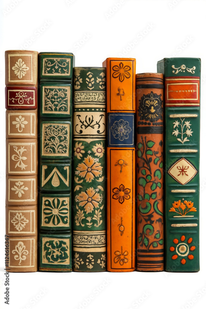 Obraz premium A row of books sitting on top of each other