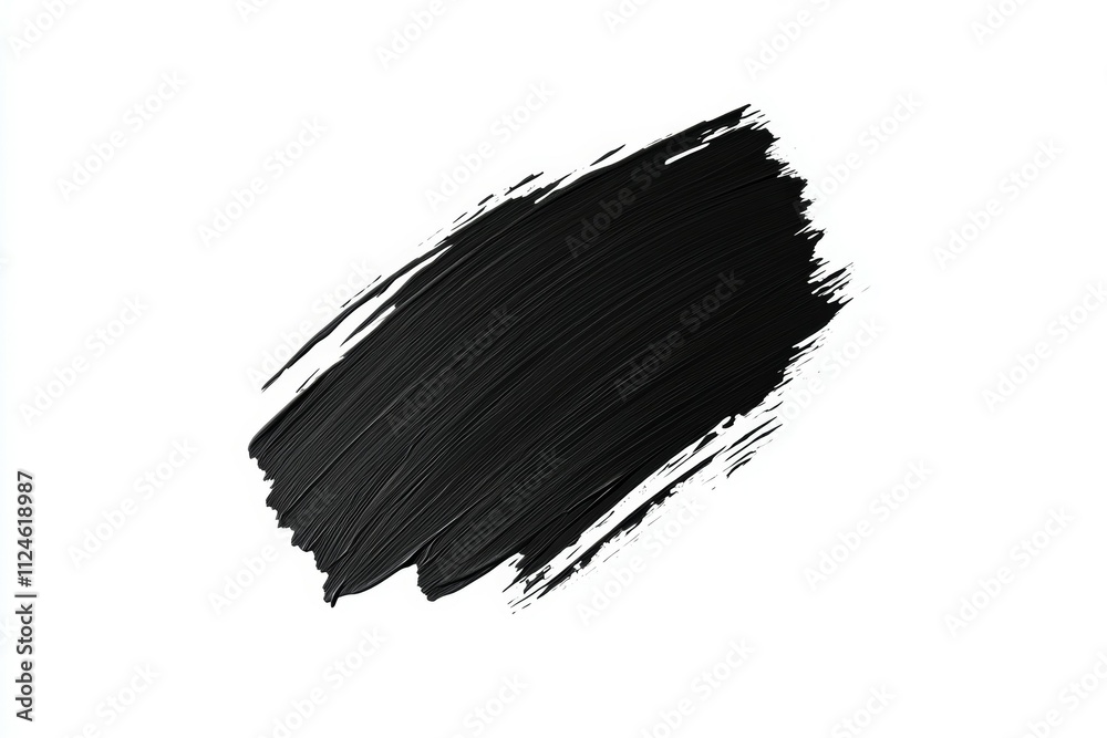 A black brush stroke on a white background A black brush stroke on a white background