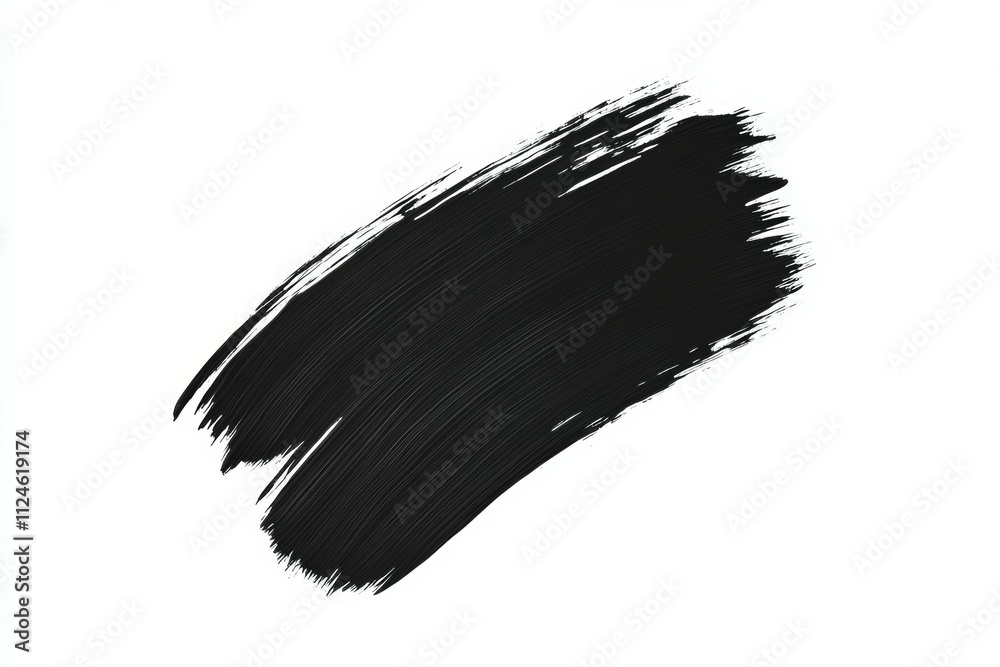 A black brush stroke on a white background
