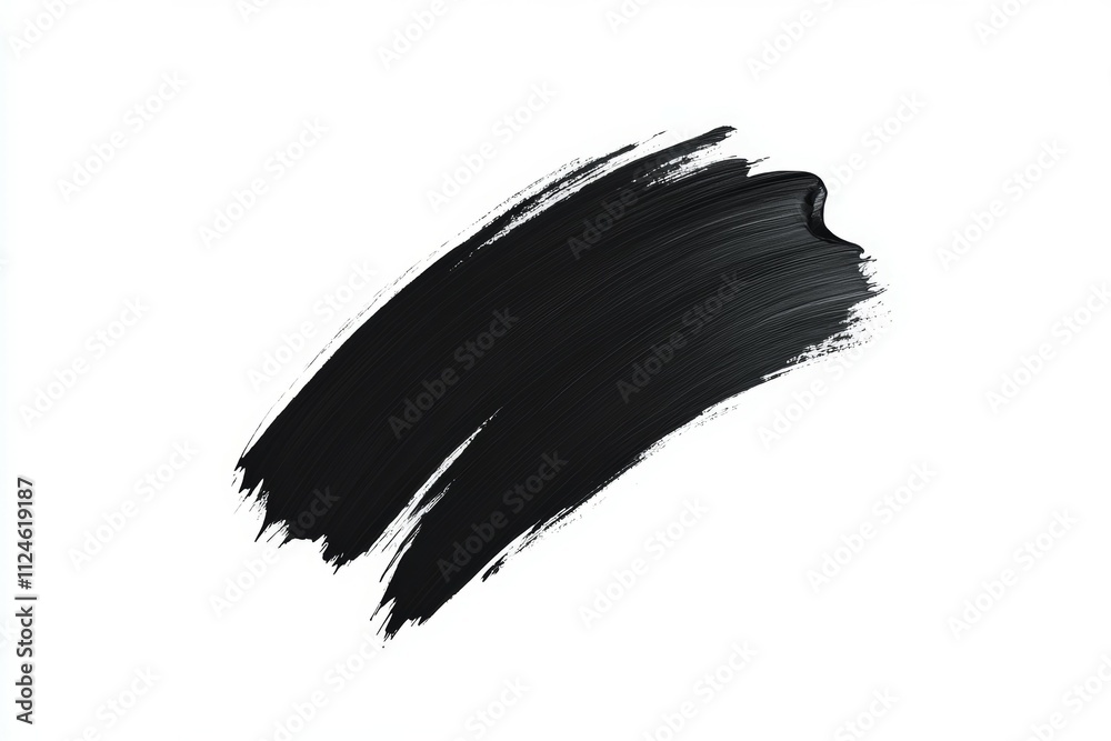 A black brush stroke on a white background A black brush stroke on a white background