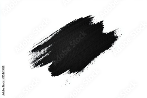 A black brush stroke on a white background