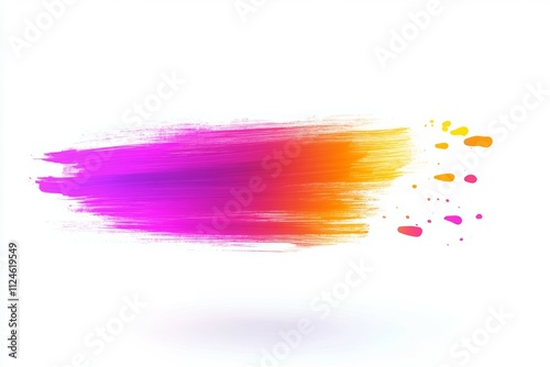 A colorful brush stroke with purple, orange, and yellow colors