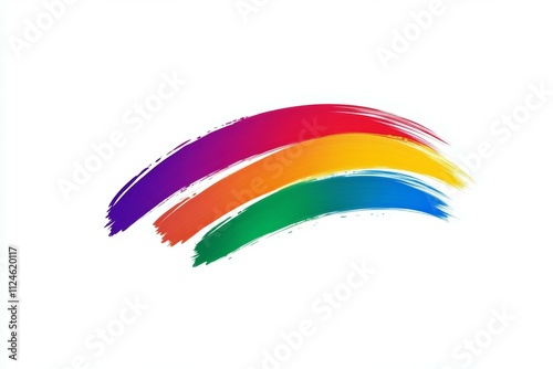 A rainbow is painted on a white background