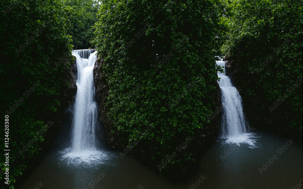 Obraz premium Waterfall in Tropical Forest