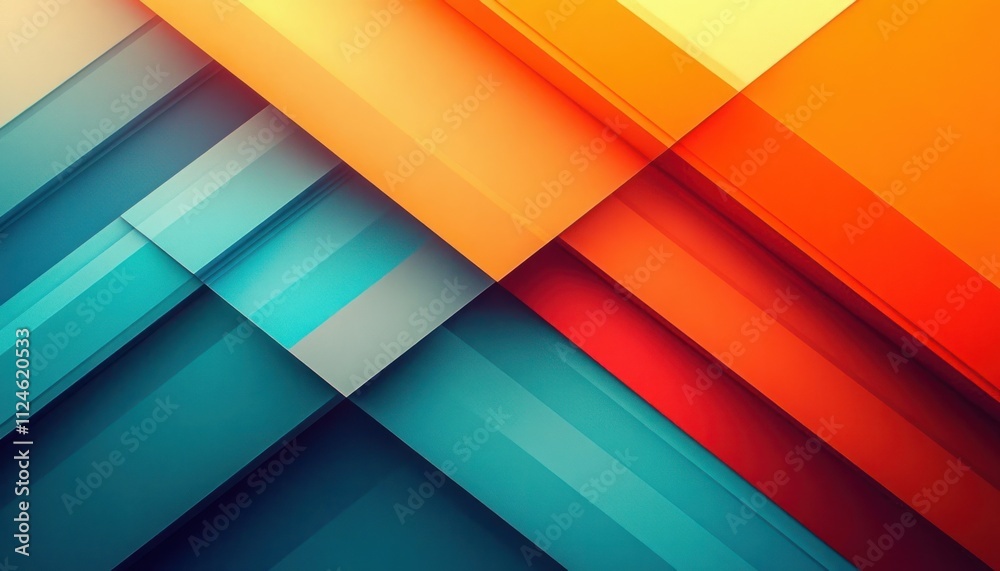 Vibrant Orange and Turquoise Geometric Abstract Design Dynamic Perspective Vibrant Orange and Turquoise Geometric Abstract Design Dynamic Perspective