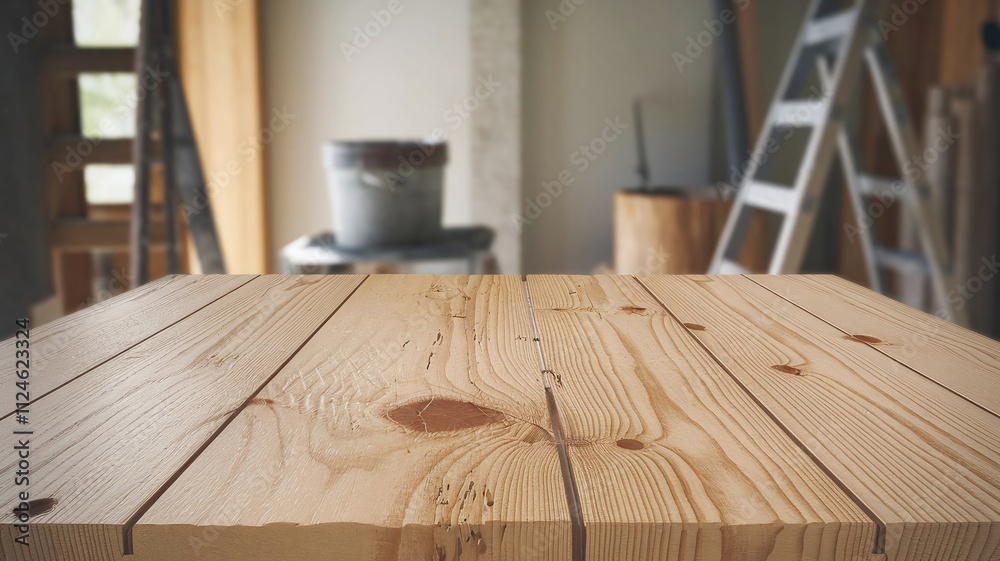 Obraz premium Full image of Poplar wood surface showcasing a smooth texture with natural knots and grain patterns, perfect for woodworking projects, design backgrounds, and natural decor themes.