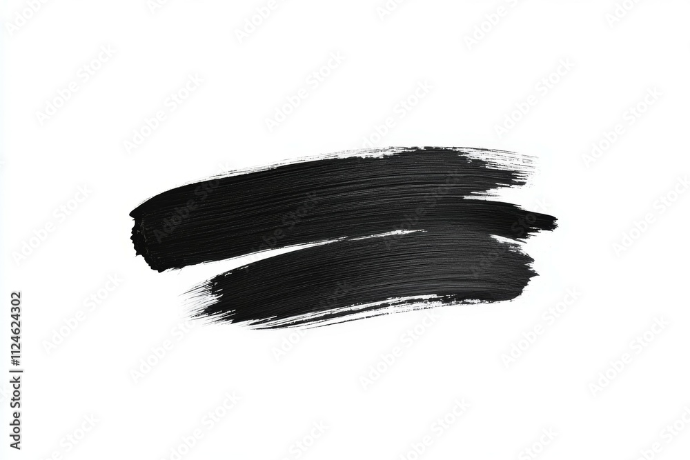 A black brush stroke on a white background