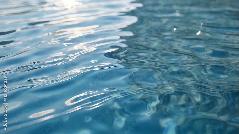 Blue Water Surface Reflections Sunlight Glimmering Blue Water Surface Reflections Sunlight Glimmering