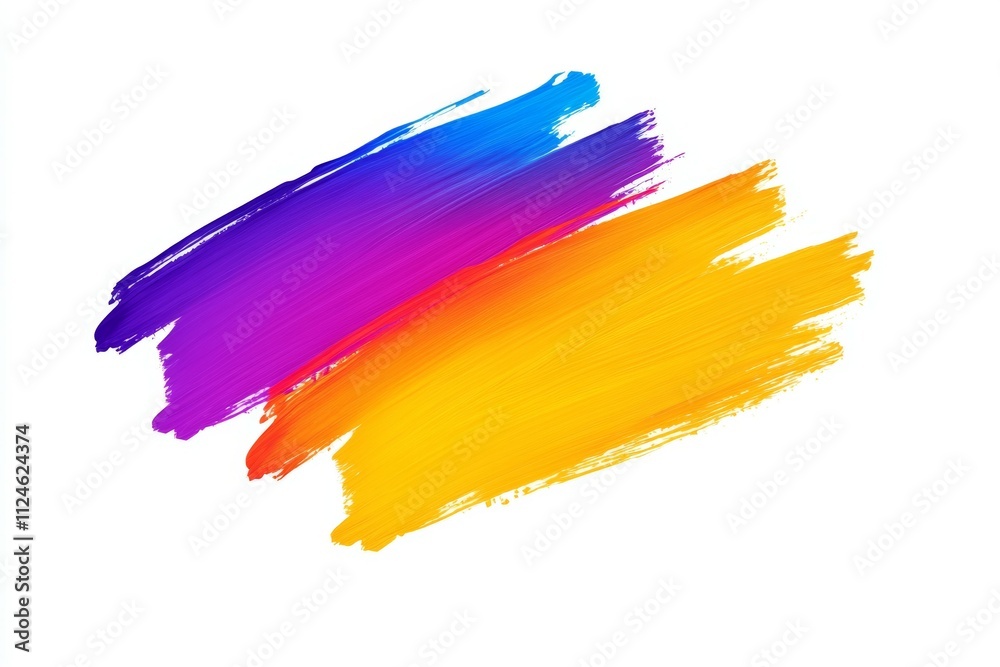 A colorful brush stroke with a yellow stripe A colorful brush stroke with a yellow stripe