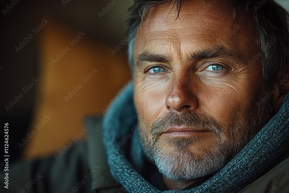 Serene Indoor Portrait of Middle-Aged African American Man in Nursing Home with Gentle Smile
