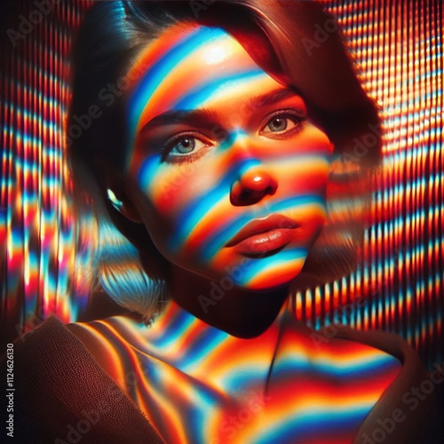 Diffraction Grating Portrait Portrait taken through a diffractio photo