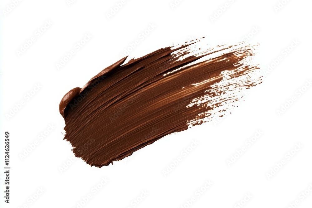 A brown brush stroke on a white background A brown brush stroke on a white background