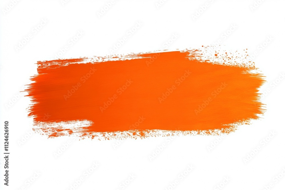 A large orange brush stroke on a white background A large orange brush stroke on a white background