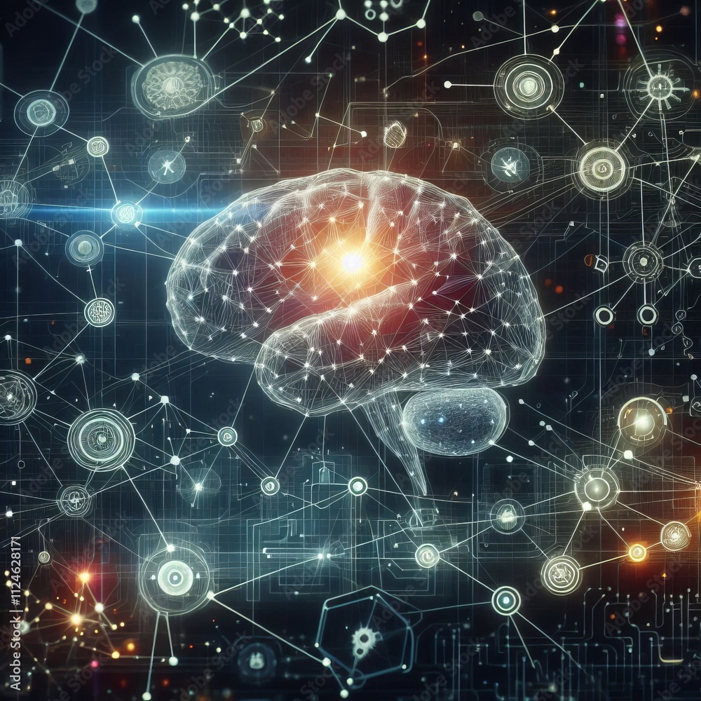 168 Neural Network A neural network diagram symbolizing learning