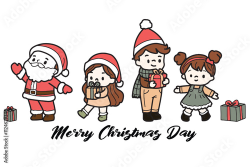 Cute Christmas Cute hand-drawn Elements Illustration cards