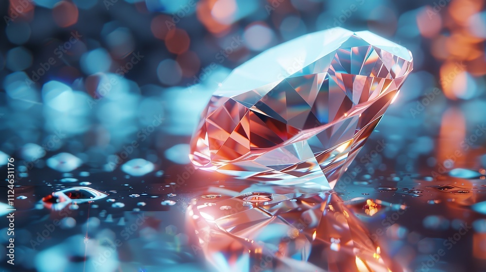A close-up view of a shiny diamond surrounded by smaller gemstones, set against a dark grey background. A close-up view of a shiny diamond surrounded by smaller gemstones, set against a dark grey background.