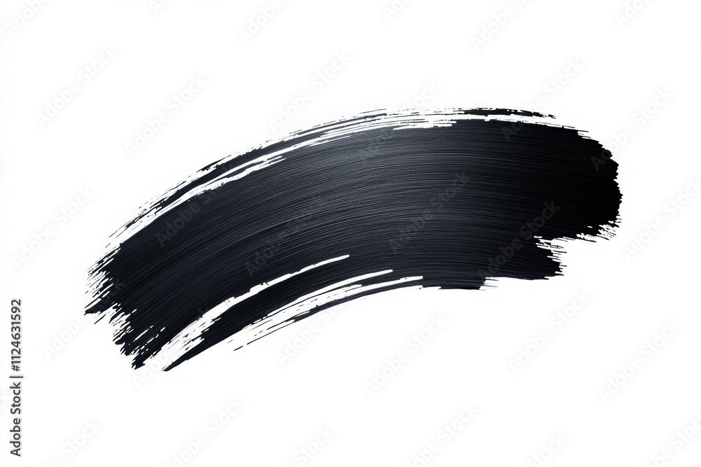 A black brush stroke on a white background A black brush stroke on a white background