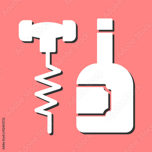 Wine Corkscrew Vector Icon