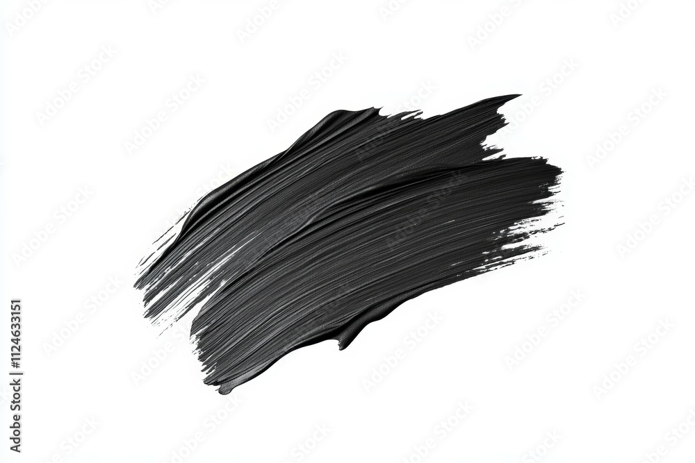 A black brush stroke on a white background A black brush stroke on a white background