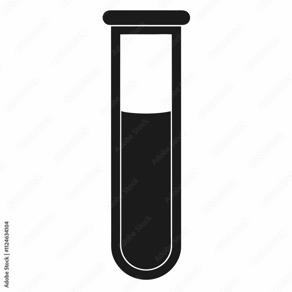 Black Silhouette Test Tube Vector Illustration Design Black Silhouette Test Tube Vector Illustration Design