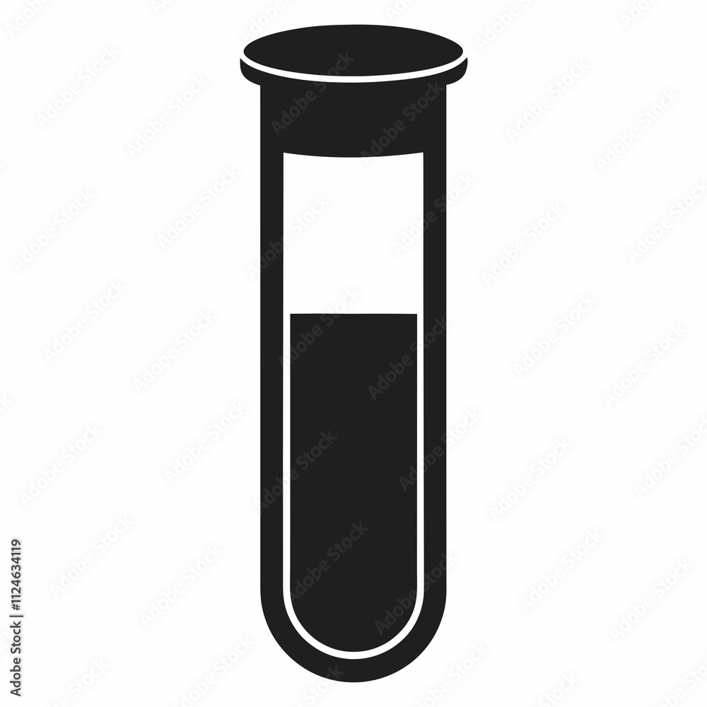 Black Silhouette Test Tube Vector Illustration Design Black Silhouette Test Tube Vector Illustration Design