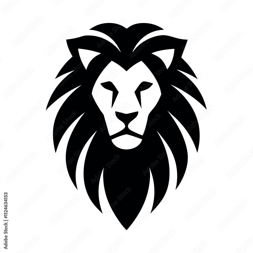 Fototapeta premium Stylish lion head logo vector illustration. 