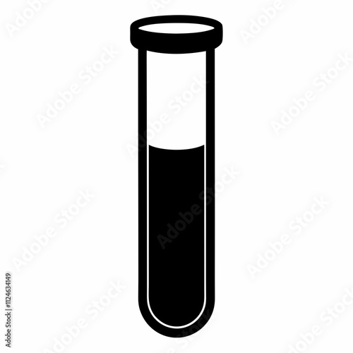 Black Silhouette Test Tube Vector Illustration Design