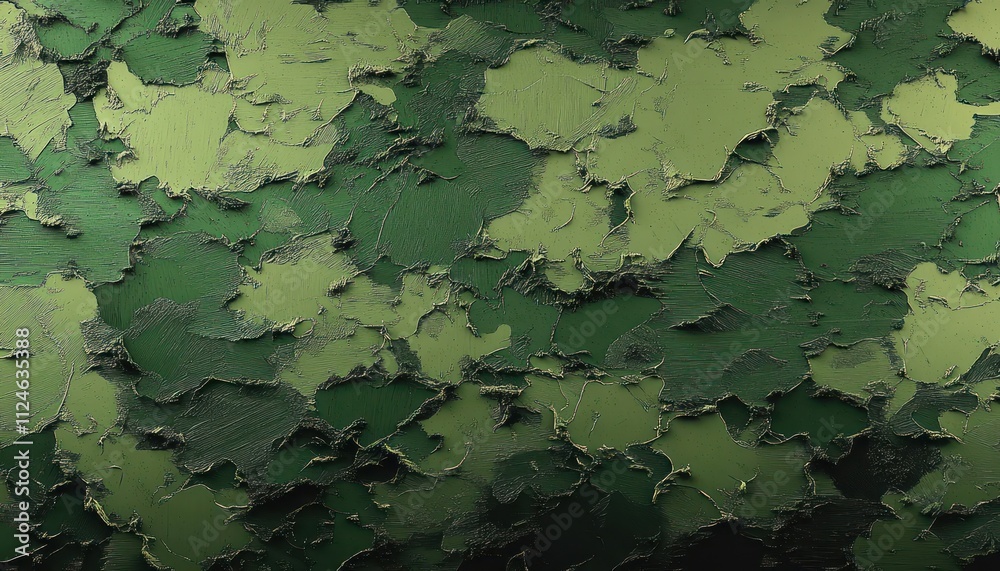 Abstract Expressionist Camouflage Pattern in Earthy Green Shades for Military Background Abstract Expressionist Camouflage Pattern in Earthy Green Shades for Military Background