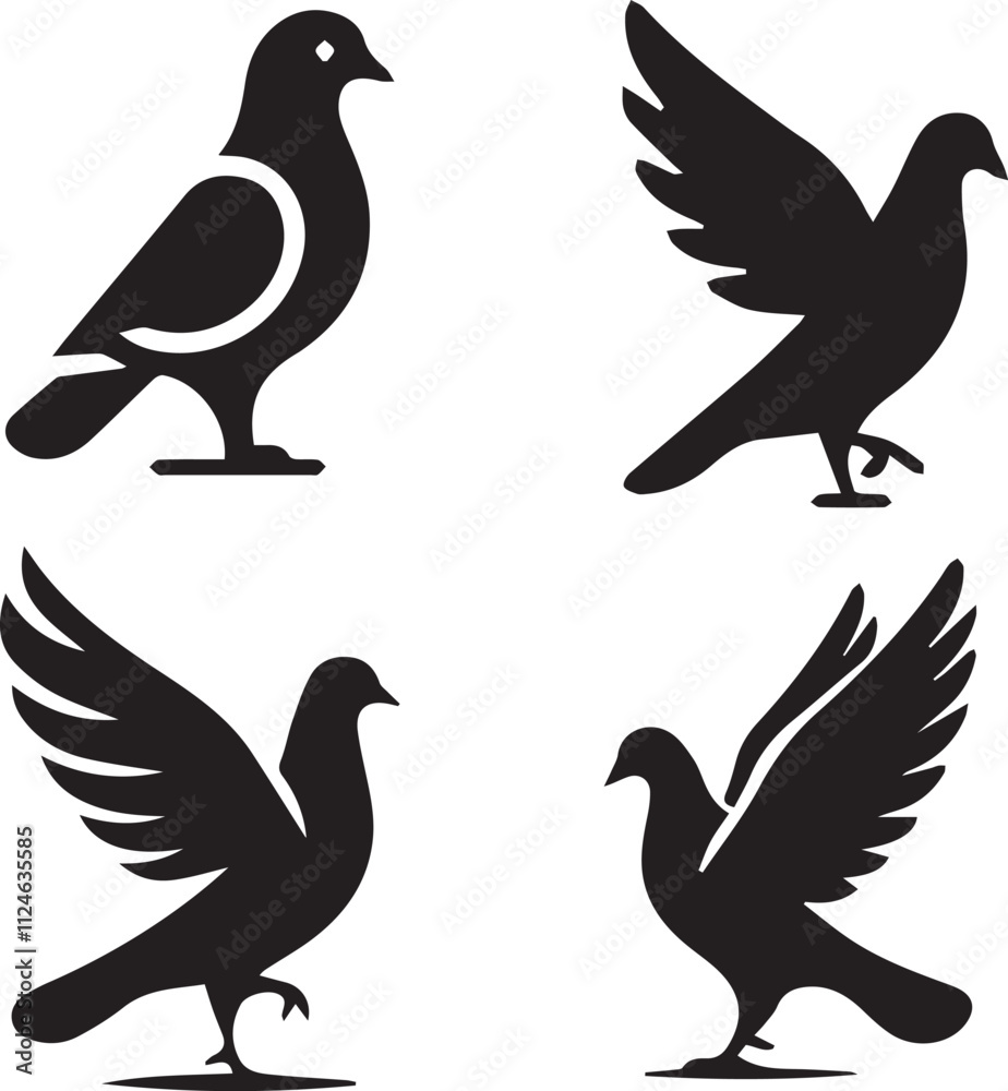 Silhouette of Flying Doves - Adobe Stock Vector Illustration Silhouette of Flying Doves - Adobe Stock Vector Illustration