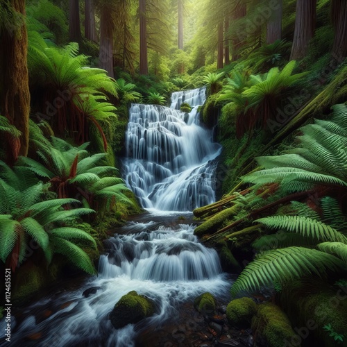 Fern Falls A small waterfall formed by a stream that flows throu