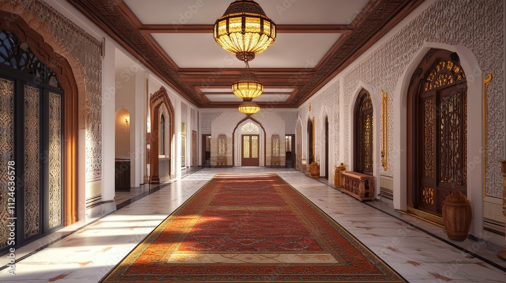 Obraz premium a picture of the hall's interior in the traditional design.
