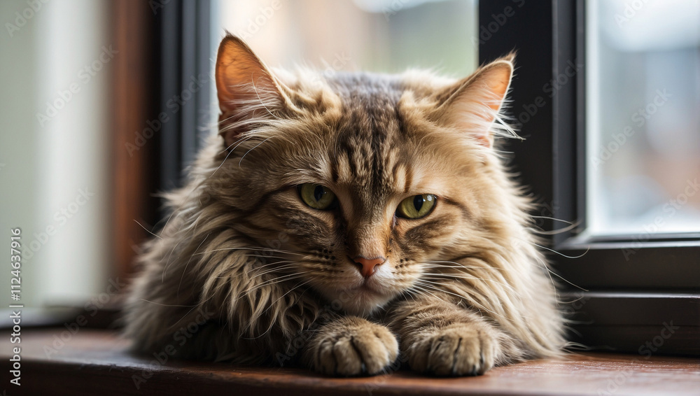 Obraz premium Cat on Windowsill