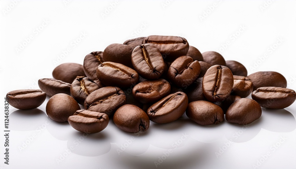 Naklejka premium coffee beans on white background
