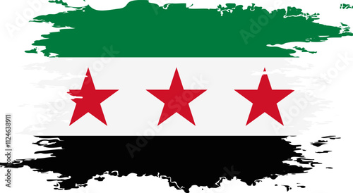 Syrian revolution flag grunge texture, vector