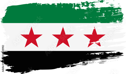 Syrian revolution flag brush stroke vector