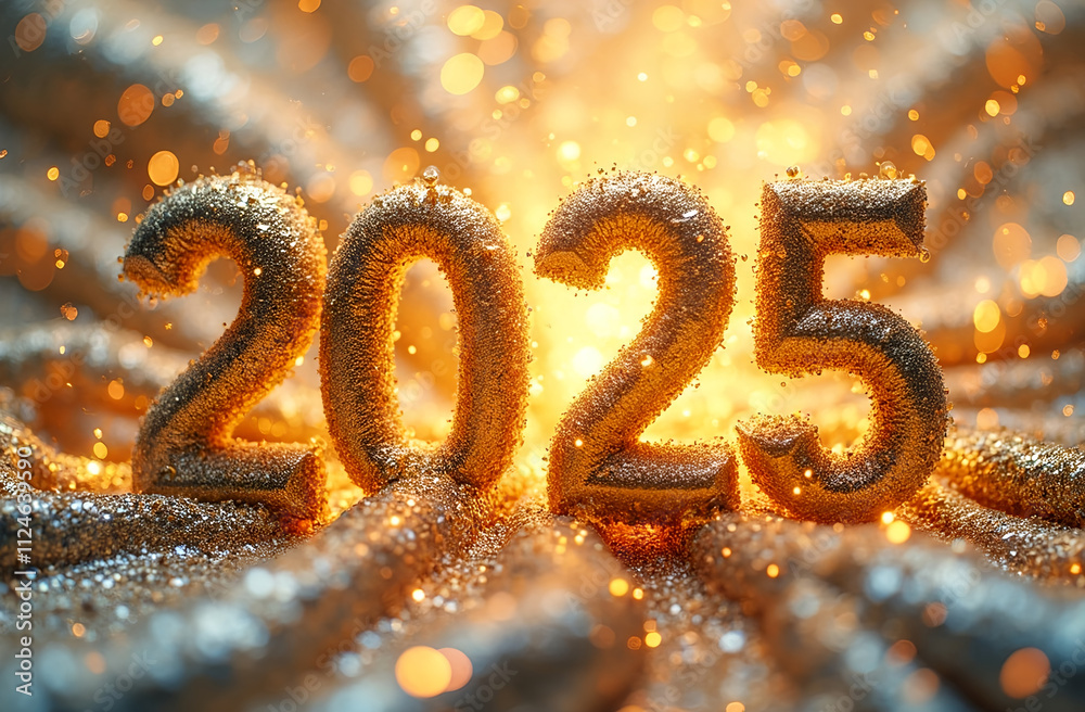 Happy new year 2025 banner/ illustration/ greeting card design