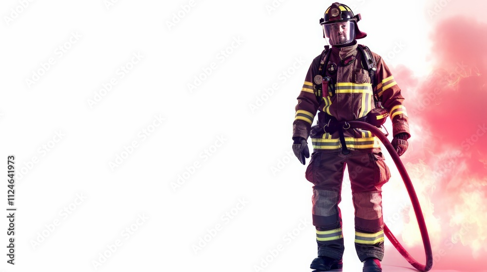 Heroic firefighter extinguishing flames at a blaze site action scene urban environment dramatic viewpoint courage in crisis Heroic firefighter extinguishing flames at a blaze site action scene urban environment dramatic viewpoint courage in crisis