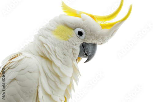 Majestic Sulphur-Crested Cockatoo With Raised Crest: A Stunning Avian Spectacle Ideal for Nature Enthusiasts and Wildlife Lovers