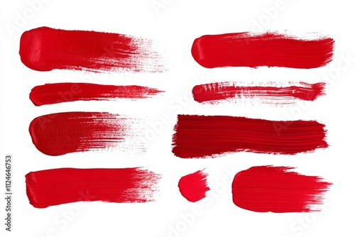 Wallpaper Mural A set of red brush strokes on a white background Torontodigital.ca