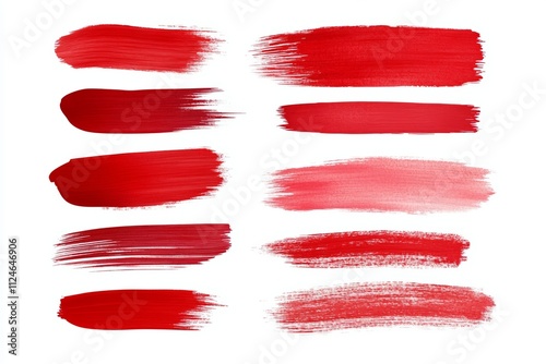 Wallpaper Mural A set of red brush strokes on a white background Torontodigital.ca