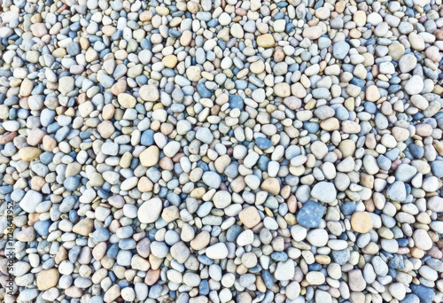 Vibrant Pebble Beach With Multicolored Stones In Various Sizes
