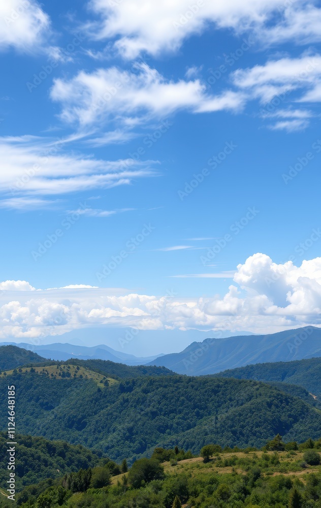 Mountain Landscape Under a Blue Sky With Clouds Mountain Landscape Under a Blue Sky With Clouds