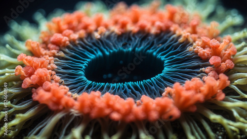 Coral Polyp Feeding on Plankton photo