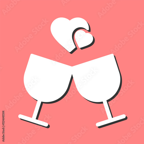 Wine Glass with Cheers Vector Icon