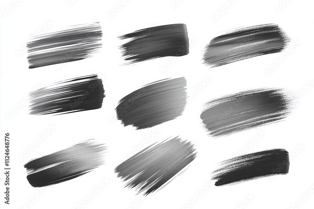 The brush strokes are all different sizes and shapes The brush strokes are all different sizes and shapes