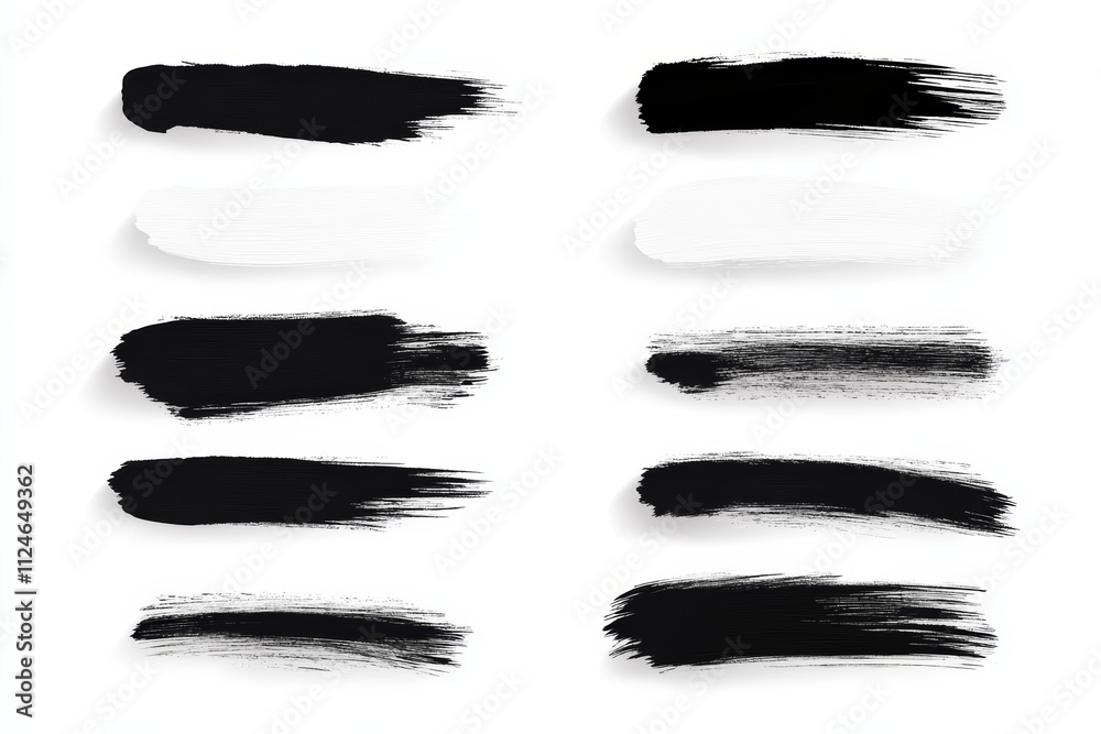 The brush strokes are black and white The brush strokes are black and white